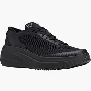 Y-3 Black Mesh Low-Top Platform Sneaker